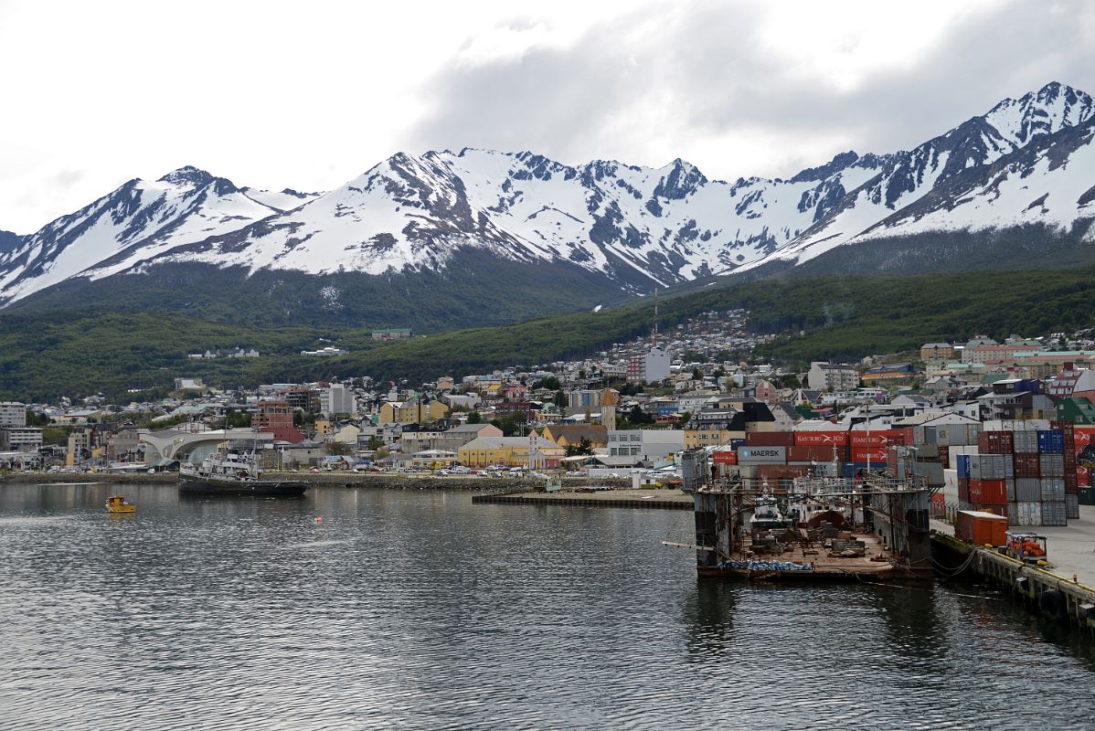 01B Martial Mountains Tower Over Ushuaia Seen From Cruise Ship Leaving For Antarctica
